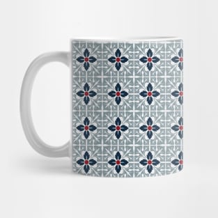 Blue Flower Tile Mug